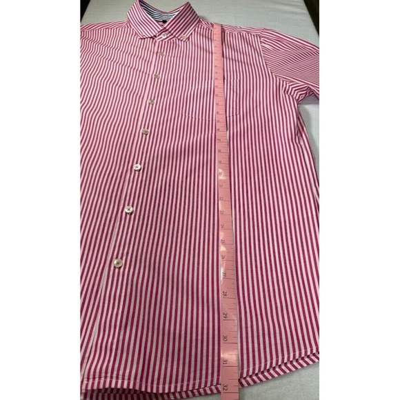 Haupt Shirt Modern Fit Men's Size XL Red Striped Collared Long Sleeve Button Up - Picture 7 of 16